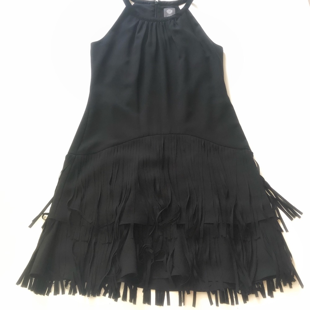 Vince Camuto fringe halter dress